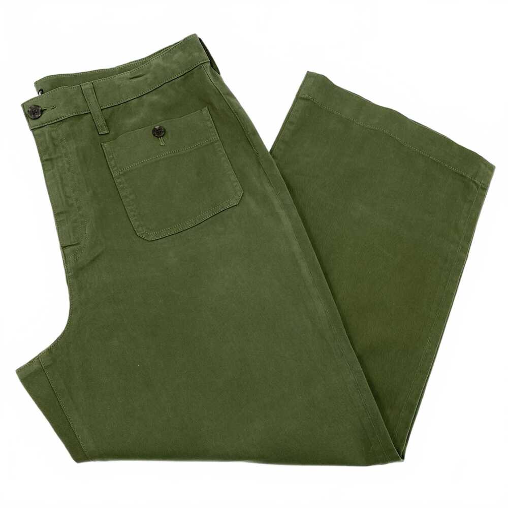 J. Crew Green Wide Leg Pants | Cotton, Ankle Length, Regular 32